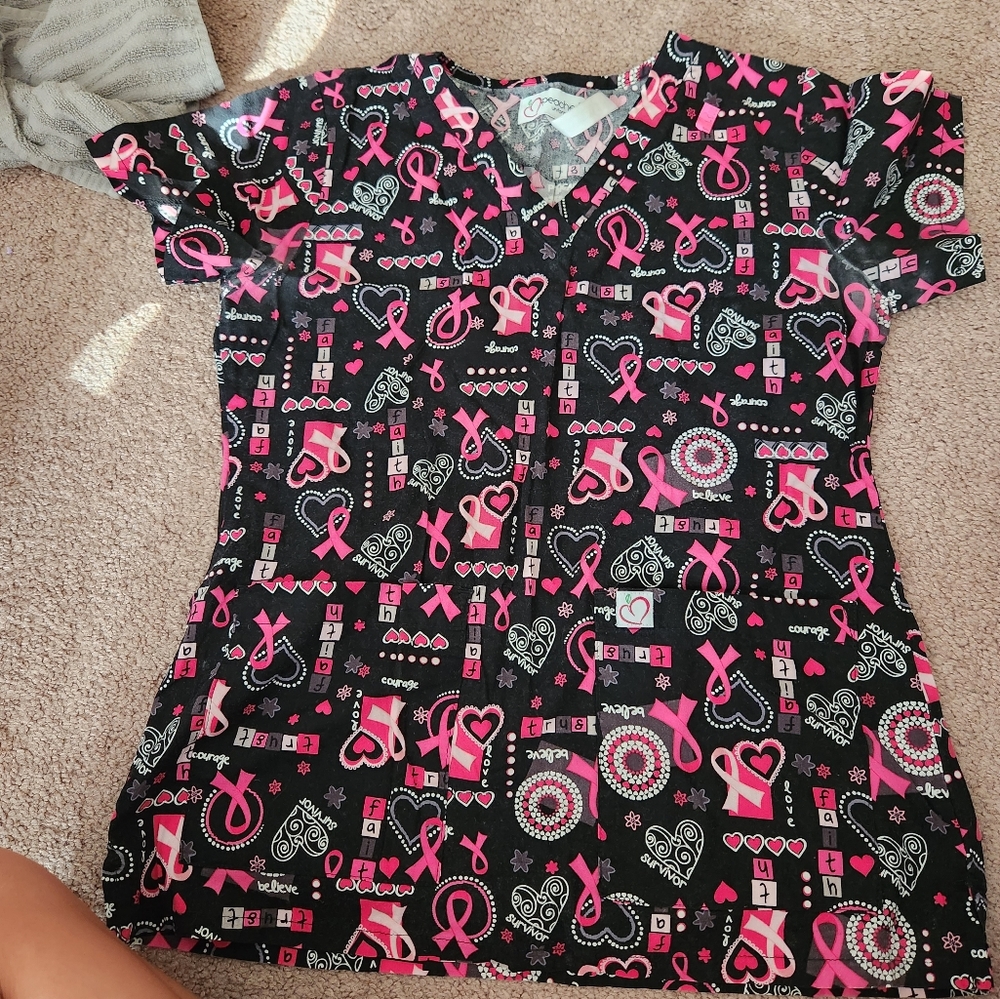 Small breast cancer scrub top